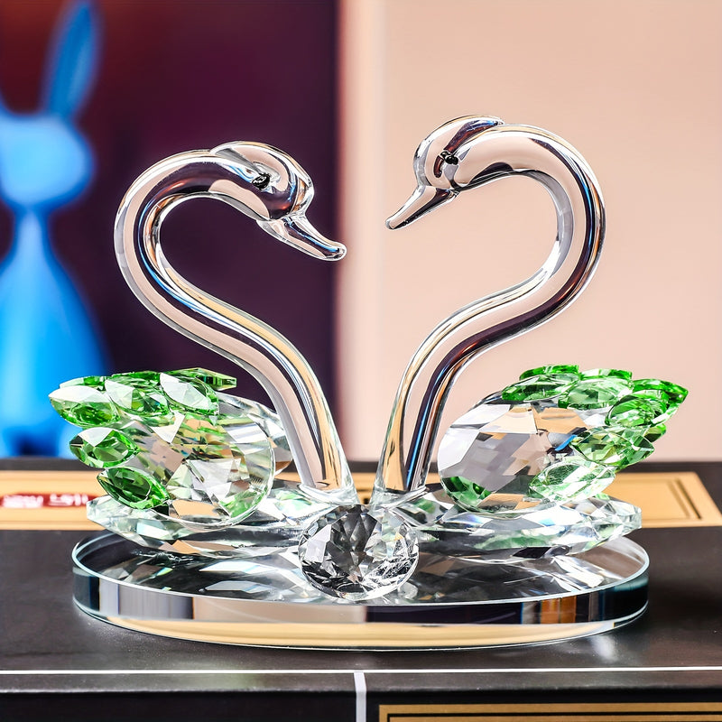 Elegante Figura de Cisne de Cristal para Parejas - Regalo Perfecto para Navidad, Acción de Gracias, Día de San Valentín, Día del Padre y Día de la Madre - Decoración Versátil para Interiores en Cualquier Tipo de Habitación