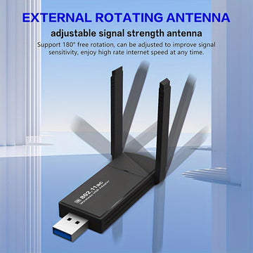 Adaptador de red inalámbrico USB de 1300Mbps con antena de doble banda, 2,4GHz y 5,0GHz, Modo de alimentación: USB, Voltaje de funcionamiento: ≤36V, Opción de conectividad: USB, Propiedades de la batería: Sin batería, Compatible con Windows 10/11/8.1/7,