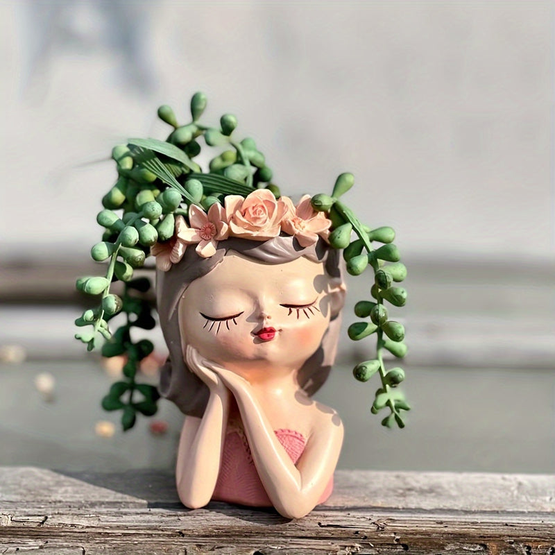 Encantador Mini Macetero de Estilo Dibujos Animados con Opción de Drenaje - Perfecto para Plantas Pequeñas y Decoración del Hogar