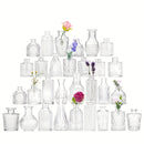 Juego de 10/20 Piezas de Jarrones de Vidrio Transparentes de Relieve Simple y Creativo, Adecuados para Decoración de Bodas, Hogar, Mesa de Comedor y Fiestas
