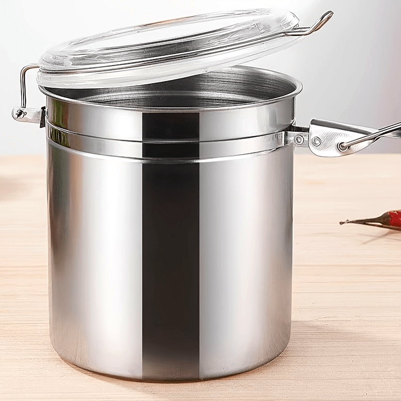 Juego de 4 Contenedores Sellados de Acero Inoxidable para Café, Caramelos, Frutas Secas y Té