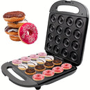 Hacedor de Donas Mini de 1000W, Capacidad para 16 Donas - Máquina de Donas para el Hogar - Superficie Eléctrica Antiadherente, Hacedor de Donas para Niños, Hace Donas Negras