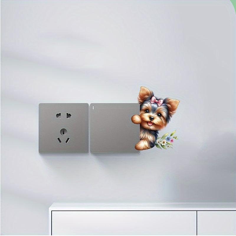 1 pieza, Pegatinas divertidas para el baño del perro, pegatinas para interruptores, pegatinas decorativas para paredes, adecuadas para el tamaño y fáciles de pegar