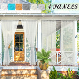 4 cortinas para exteriores, porches, balcones y gazebos, diseño con bolsillo para varilla, fáciles de colgar, transpirables y ligeras