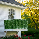 5 unidades, longitud total 500 cm × 50 cm, pantalla de privacidad para exteriores con ivy artificial, resistente a UV, fondo verde con ivy artificial, panél de hiedge, adecuado para bodas, terrazas, balcones, jardines, patios traseros, restaurantes, hote