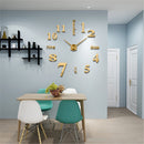 Relojes de Pared Grandes sin Marco JUJUDA 3D para Decoración de Sala, Pegatinas de Reloj Grande Moderno para Cocina y Dormitorio, Kit de Reloj Gigante Silencioso para Decoración Interior en Casa u Oficina