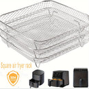 Accesorio de rejilla de acero inoxidable para freidora de aire, 3 capas, seguro para contacto con alimentos, no requiere electricidad, compatible con la cesta de Ninja, para gadget de cocina multiusos