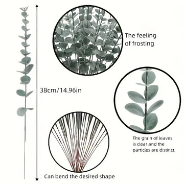 Ramas de Eucalipto Artificial Realistas Sin Mantenimiento 70/90 - Perfectas para Decoración del Hogar, Bodas, Primavera y Verano, Día de San Patricio, Artesanías de Pascua | Planta de Plástico Versátil para Mesa