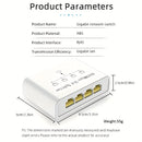 Divisor de red Gigabit Ethernet 1 a 4 - Divisor de red con cable de alimentación USB, adaptador de red de alta velocidad de 1000 Mbps RJ45 para cable Cat 5/5e/6/7/8 [4 dispositivos conectados simultáneamente]