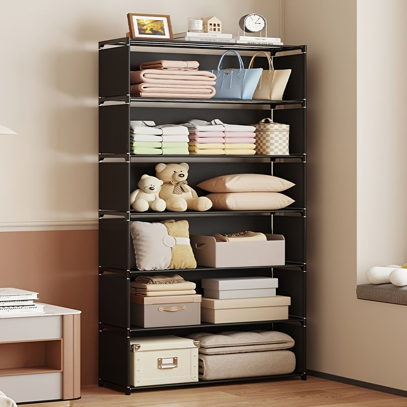 Estantería Metálica de 4 Niveles - Montaje Fácil, Diseño de Doble Fila con Múltiples Compartimentos y Estantes Abiertos para Oficina en Casa, Estudio, Organización de Dormitorios y Decoración de Estanterías