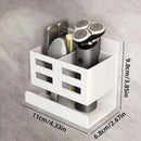 Un cilindro de almacenamiento para peines en el fregadero, un soporte para cepillo de dientes y afeitadora para el baño, una caja de almacenamiento para limpiador facial y un organizador de montaje en pared que no requiere taladro, caddies de ducha