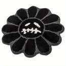 Alfombra redonda de girasol artístico retro, suave y esponjosa, para sala y dormitorio, tapete antideslizante para el hogar con respaldo de TPR, peluche grueso con un peso de 2000 g por metro cuadrado y un grosor de 15 mm, ideal para tapetes pequeños en