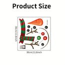 1pc Adhesivo de Hombre de Nieve de Navidad para Inodoro, Decoración de Baño de PVC de Dibujos Animados, Impermeable, Removable, Plástico Duradero, Uso Único, Rectangular, Acabado Mate
