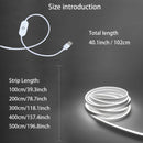 1 pieza de tira de luz neón blanca de 1-5m (3.28-16.4 pies) con voltaje seguro de 5V, conexión USB táctil, se puede cortar y doblar, adecuada para decoración interior, paisajes exteriores, ambiente festivo, escenas de bricolaje