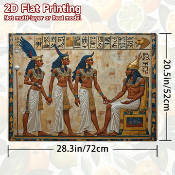 1pc Protector de Estufa con Deidades Egipcias - Decoración Antigua Egipto con Anubis y Horus, Superficie Antideslizante para Cocinas a Gas/Electricidad/Inducción - Resistente a Rayaduras y Calor, Fácil Limpieza en Poliéster, Diseño Hieroglífico, Impresió