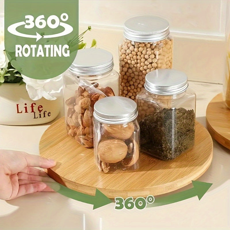 Plataforma giratoria de bambú de 360 grados - Organizador de cocina versátil para especias, aperitivos y postres - Regalo ideal para el Día del Padre y el Día de la Madre - Disponible en 3 tamaños