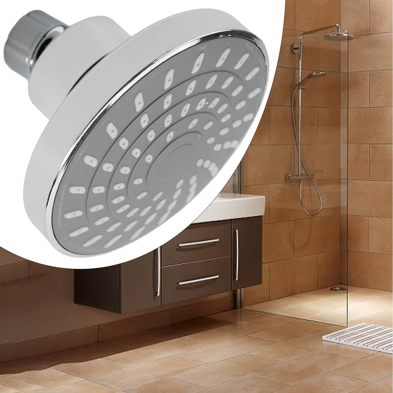 Cabezal de ducha de lluvia a alta presión con rótula giratoria ajustable, acabado en cromo, montaje en pared, fácil instalación, boquillas autolimpiantes, diámetro de 9.5 cm, material ABS, forma redonda para baños modernos, accesorios para ducha