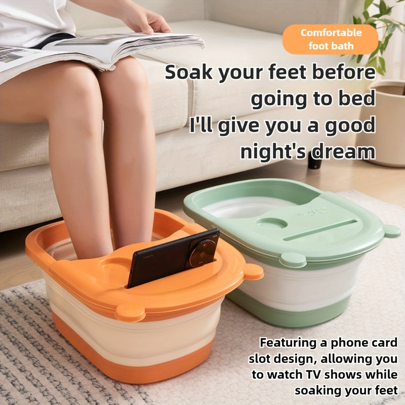 1 Bañera Plegable para Pies con Múltiples Opciones de Color, Lavabo Portátil de Plástico para Viajes en Otoño e Invierno, Accesorio para Masaje de Pies