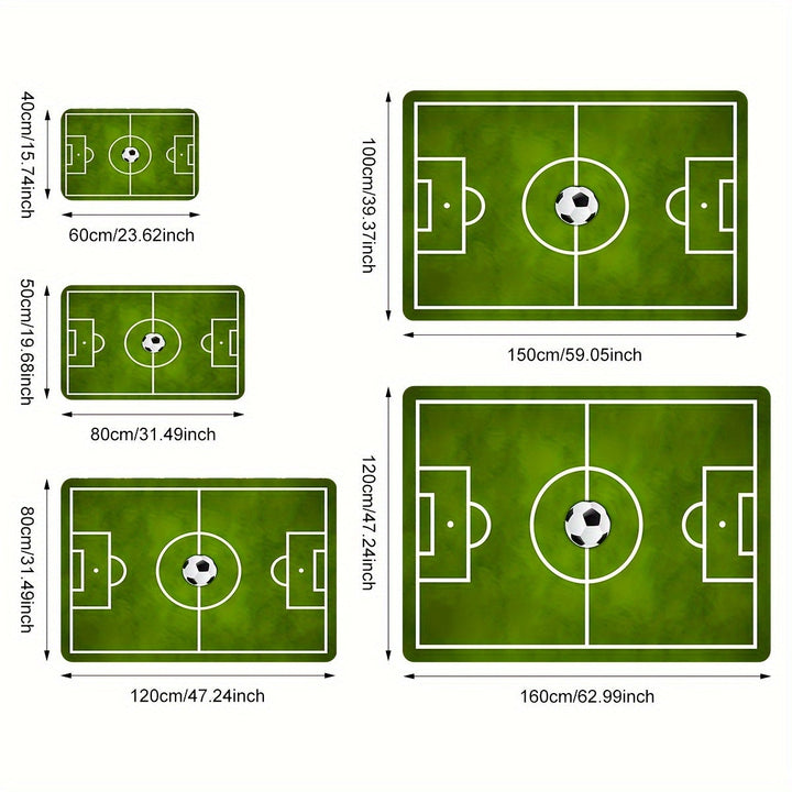 Alfombra para Sala de Estar 1PC, Alfombra con Diseño de Estadio de Fútbol Impreso, Suave y Antideslizante de Poliéster para Entradas, Pasillos, Balcóns, Decoraciones del Hogar