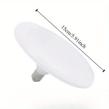 Lámpara de techo LED UFO - Estilo industrial moderno con sensor de encendido/apagado automático, base E26/E27, acabado metálico pulido y sombra de plástico duradera para almacén, oficina, sala de estar, iluminación de techos para hogar, oficina, iluminac