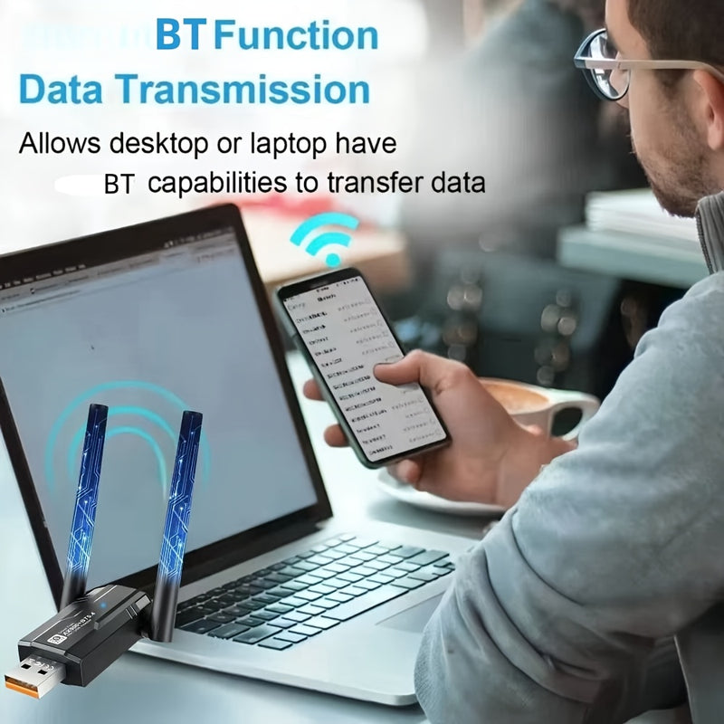 MCPIWOHY WiFi 6 Dual-Band 5G Adaptador inalámbrico 5.4, Dongle USB, Sin batería, No cargado, con funcionalidad inalámbrica, para PC/Tableta, para entrada AUX, para teléfonos Android, para MacBook Pro/Aire, para iPad Pro, para iPad Air, para MacBook Air,