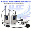 1pc Sistema de micrófono inalámbrico UHF, kit de micrófono de solapa y bodypack recargable con control de volumen, omnidireccional, carga USB, conector de 6,35 mm para karaoke, transmisión, canto - Ideal para aulas, conferencias, transmisiones en vivo, p