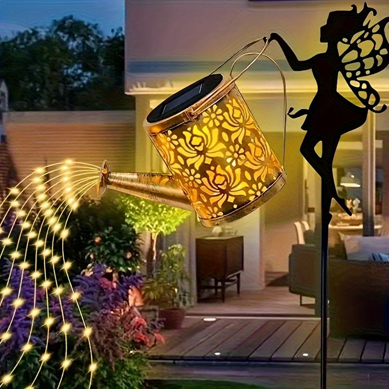 Regadera de hadas con luces solares, ideal para jardín, pérgola, porche y césped del patio, decoración festiva. Regalo perfecto para mamá, vecinos y amigos. Luces exteriores aptas para las 4 estaciones