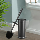 1 Unidad De Cepillo Para Inodoro, Cepillo Para Taza De Inodoro Con Mango Extra Largo, Cerdas Duraderas Para Limpiar El Inodoro Y Soporte Cubierto, Juego De Cepillos Para La Limpieza Del Baño, (Negro, 1 Juego)
