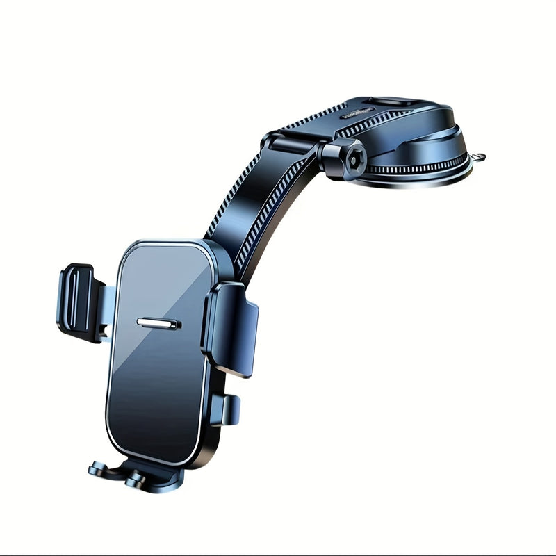 Soporte para teléfono de coche ajustable en vertical y horizontal, ofrece alta estabilidad y fuerte adhesión, incluye almohadilla adicional. Compatible con todos los smartphones