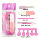 Juego de 5 piezas de herramientas de manicura, lima exfoliante, separador de dedos y juego de protector de uñas