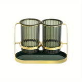 Porta cubiertos de lujo de metal y plástico, soporte para utensilios de cocina de pared, sin contacto con alimentos, estante de almacenamiento de drenaje moderno para cuchillos, tenedores, cucharas, cesta de palillos