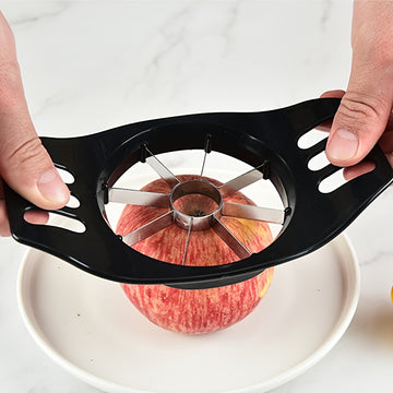 Rebanador y Pelador de Manzanas de Acero Inoxidable - Duradero, Cortador de Frutas Manual con Cuchillas Uniformes, Mango Ergonómico, Utensilio de Cocina para Manzanas Cortadas Perfectamente, Cortador de Frutas