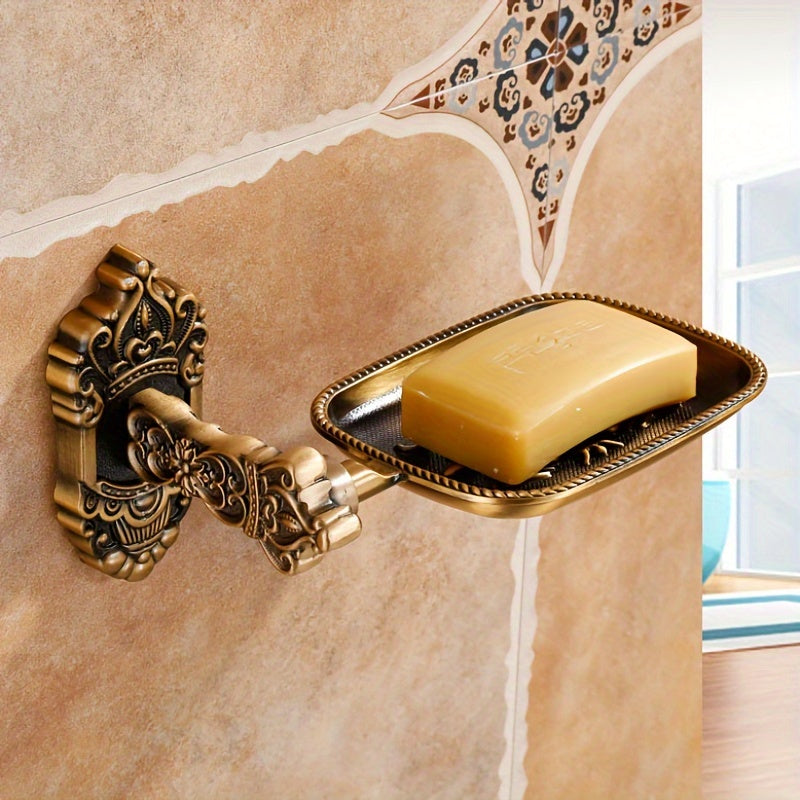 Jabonera Ovalada de Estilo Vintage con Desagüe - Accesorio de Baño al Estilo Europeo, Perfecto para la Ducha y el Lavabo
