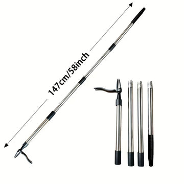 Herramienta de arrancador manual de acero inoxidable - Mango ergonómico, púas ajustables para la extracción de raíces profundas, herramienta de arrancador duradera para el hogar y el uso profesional, herramienta de arrancador, jardinería profesional, aca