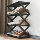 1 pieza de estante de zapatos X con forma de tubo de metal, organizador de almacenamiento de varias capas que ahorra espacio para entrada o pasillo - Montaje fácil, regalo ideal para la organización del hogar, almacenamiento de zapatos en la entrada | Es