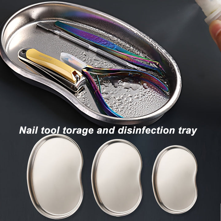 Bandeja de Almacenamiento o Desinfección para Herramientas de Uñas en Tamaño Grande, Mediano y Pequeño, Ideal para Estudio de Manicura y DIY