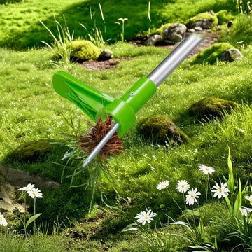 4 escenas aplicables. Rastrillo de alta eficiencia - Diseño ergonómico de dos secciones desmontables de aluminio con mango de metal resistente, aleación reforzada, adecuado para rastrillar césped de jardín, herramienta manual de rastrillado de pie, herra