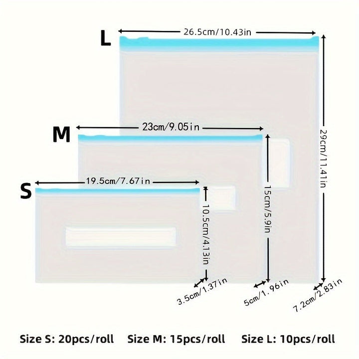 45/20/30/40pcs Bolsas de Almacenamiento Reutilizables] Bolsas de Almacenamiento Reutilizables de 45/20/30/40pcs, Bolsa de Conservación con Cremallera, Bolsa de Almacenamiento para Clasificación de Alimentos, Bolsa Sellada para Conservación de Alimentos,