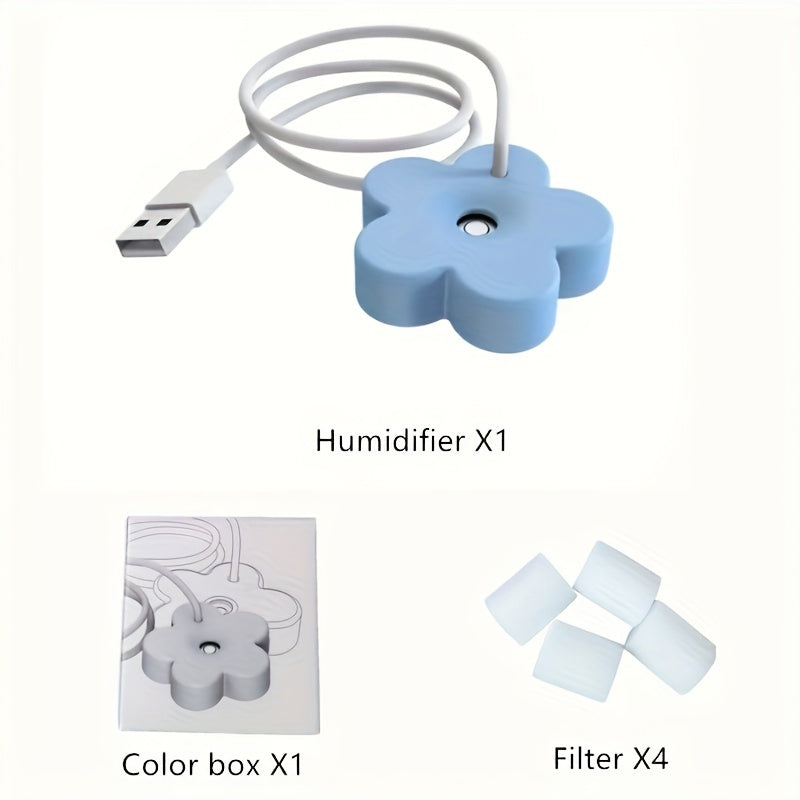 Humidificador pequeño con diseño de flor, hidratante, vaporizador facial