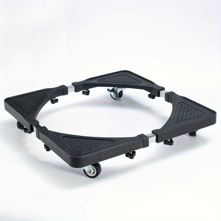 Carrito de electrodomésticos de acero inoxidable con 4 ruedas de bloqueo - Base ajustable, adecuado para mover, resistente a la humedad y a los golpes, diseño de alta calidad, ideal para refrigeradores/máquinas de lavar con ruedas.