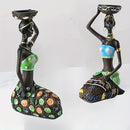 2 piezas de Estatuas de Resina de Mujeres Africanas - Decoración Elegante para Mesas de Hogar y Restaurante - Elección Ideal para San Valentín, Día de la Madre, Navidad, Pascua, Día de la Independencia - Uso Interior y Exterior