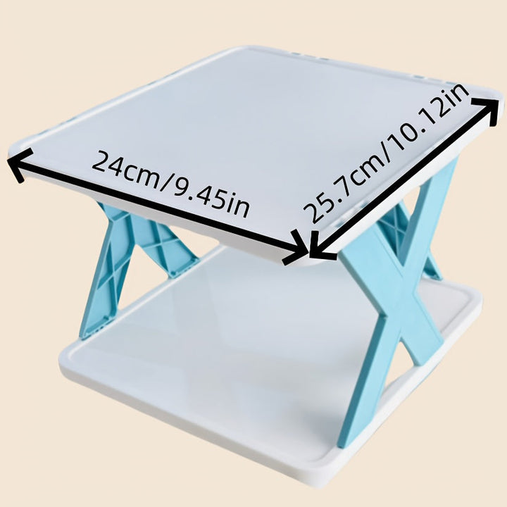 1 estante plegable para zapatos que ahorra espacio con diseño de doble fila para autocaravanas, baños y dormitorios - Plástico de PVC azul duradero, caja de almacenamiento compacta y portátil, organizador de almacenamiento de zapatos