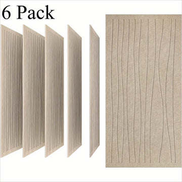 6-Pack Paneles Acústicos SEG DIRECT de Alta Resistencia - Reducción de Ruido y Control de Ecos con Costuras Verticales, Beige, para Cine en Casa, Estudio, Cabina de Grabación - Paredes Profesionales para Tratamiento de Audio, Superficie Texturizada, Dise