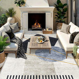 Alfombra de Terciopelo/853g/m² con Patrón Geométrico Abstracto para Jardín - Experiencia Lujosa de Camping, Suave y Antideslizante Lavable a Máquina, Diseño Moderno Grande para Uso Exterior