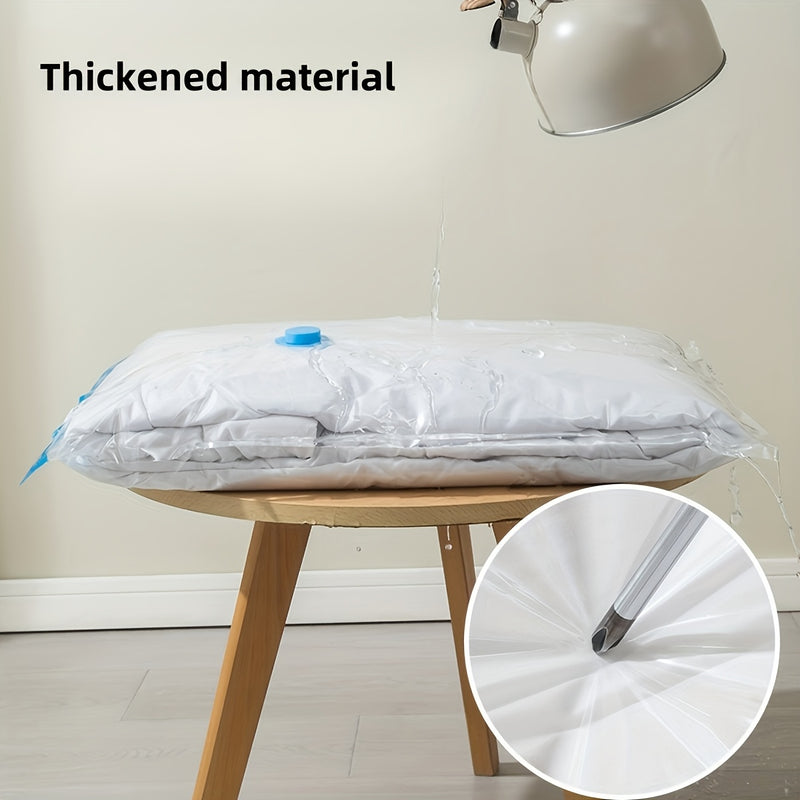 5 paquetes de bolsas de almacenamiento de compresión al vacío duraderas con cierre de cremallera - Ahorro de espacio para ropa, almohadas, edredones, mantas y ropa de cama - A prueba de fugas, multiusos, plástico engrosado, forma rectangular