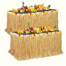 1 unidad de Falda de mesa de fiesta hawaiana para decoración de ambiente al aire libre, adecuada para mesas redondas y también puede usarse como cortina de puerta.