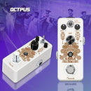 Pedal de guitarra Amuzik Octave - Generador digital de octavas alimentado por USB con bypass verdadero, efectos polifónicos precisos, pedal mini compacto para guitarra eléctrica (blanco)