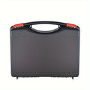 Estuche de Transporte Duro y Duradero Heikuding en Negro con Interior de Espuma Pluck, Mango Rojo y Etiqueta Adhesiva - Ideal para Teléfonos, GoPro, Cámaras, Micrófonos