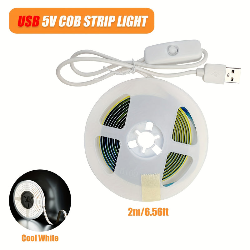 1 Tira de luz LED 5V de 1-5M (3.28Ft - 16.4Ft) Tira de luz flexible de luz natural/blanca cálida/fría, autoadhesiva, segura y duradera, tira de luz LED flexible de baja tensión para decoración de habitación y fiesta en casa