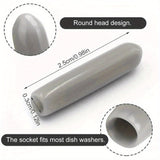 100/200 piezas de cubiertas flexibles para la parte superior de los ganchos de lavavajillas - Tapas redondas para organizar estantes, protectores de hilo de alambre, de 0,59/0,98 pulgadas de largo, blancas, accesorios para lavavajillas, organización de c